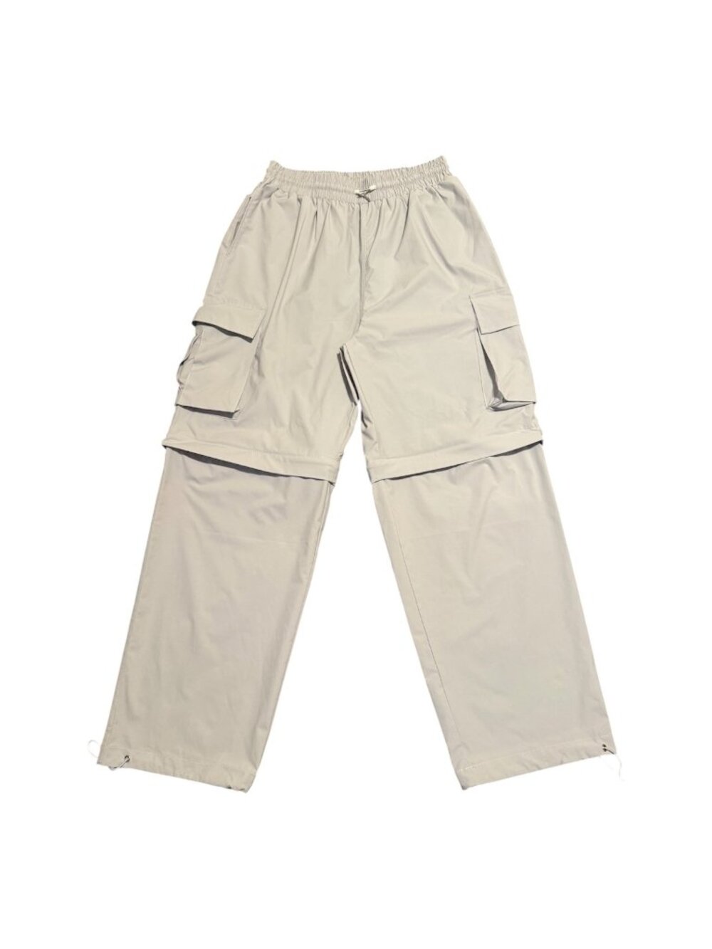 Oak + Fort Womens Cargo Pants Convertible Zip Off shorts Sz: Large Gray Gorpcore